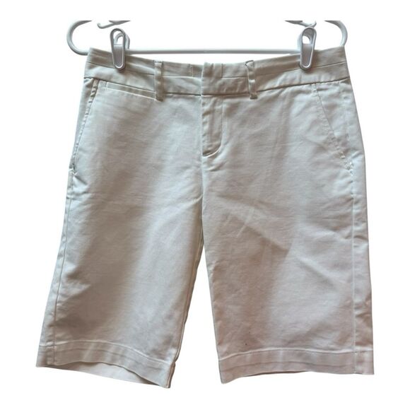 Banana Republic White Martin Fit Bermuda Shorts Size 4 - Picture 1 of 7